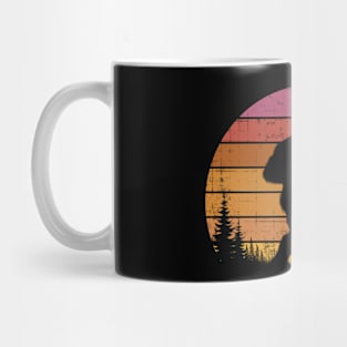 Bigfoot Sasquatch Playing the Violin Vintage Sunset Music Lover Mug